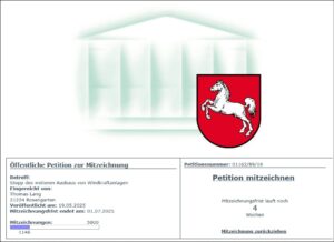 dieBasis KV Harburg unterstützt Petition zum Stopp von WKA